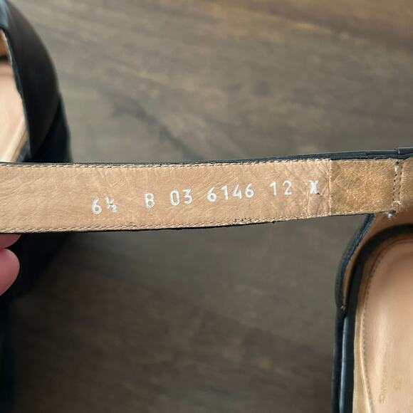 Y2K Robert Clergerie Black Suede & Croc Embossed Wedge Sandals – Size 6.5 France - Picture 7 of 8